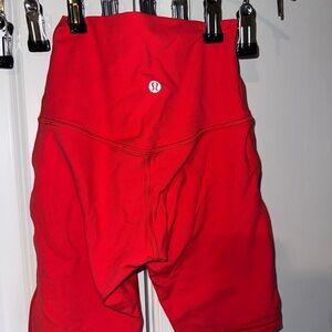 lululemon High-Rise Red Biker Shorts